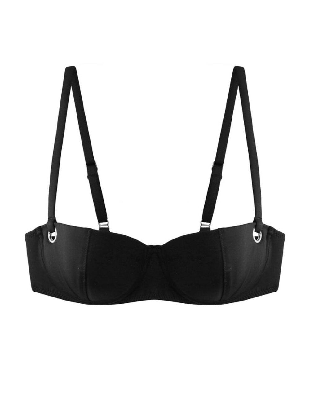 Fleur du Mal Grommet Balconette Bikini Top Black L